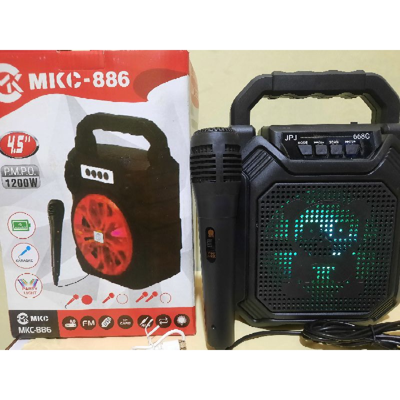 Speaker Bluetooth Karaoke 668 BONUS Mic/ Speaker Wireless