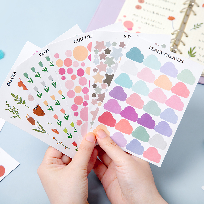 imoda 1lembar Stiker Berwarna-warni Lucu Diary Jurnal Alat Tulis Serpihan Scrapbooking DIY Dekorasi-7