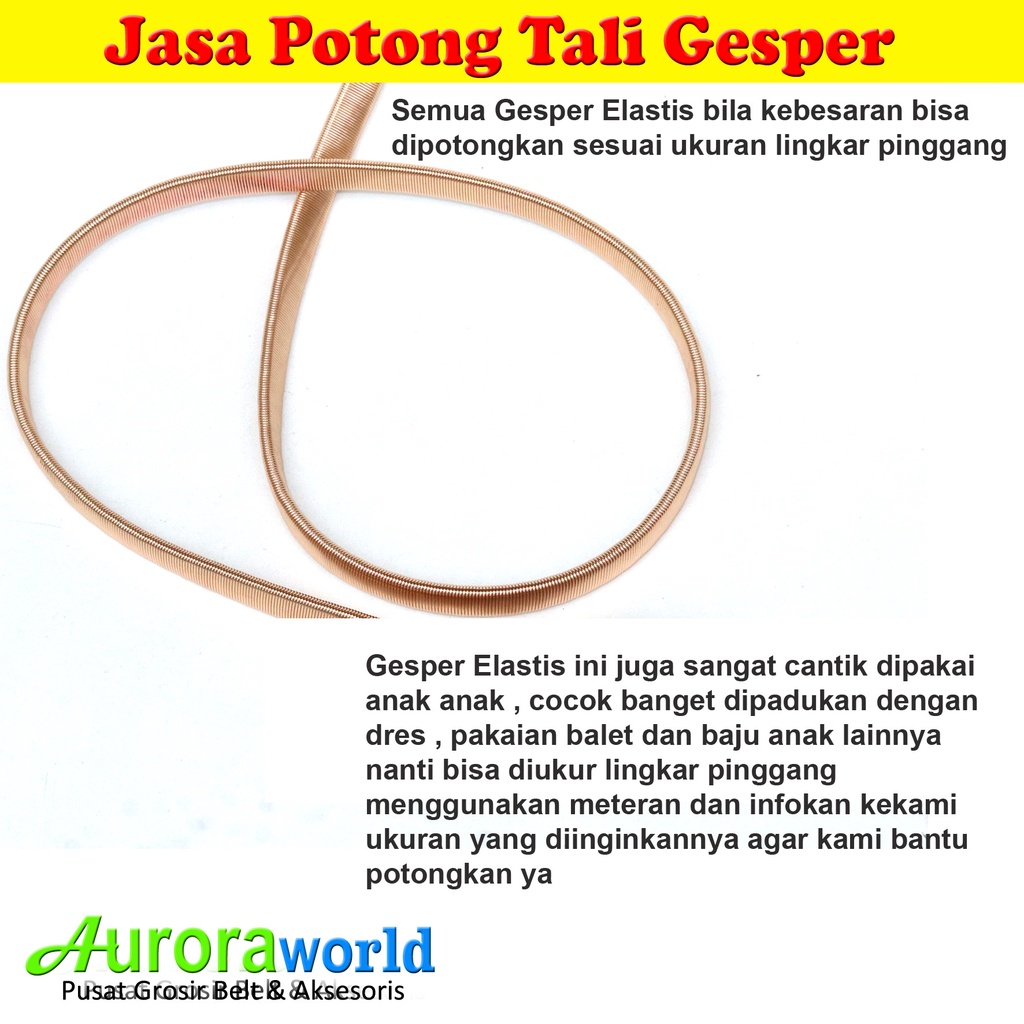 Jasa Potong / Pendekan Tali Gesper elastis sehingga bisa dipakai untuk lingkar pinggang kecil atau bisa digunakan juga untuk anak anak