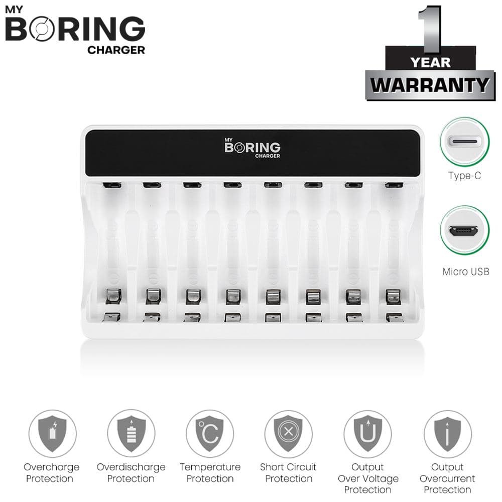 MY BORING CHARGER 8 SLOT AA AAA NI-MH RECHARGEABLE BATERAI CHARGER