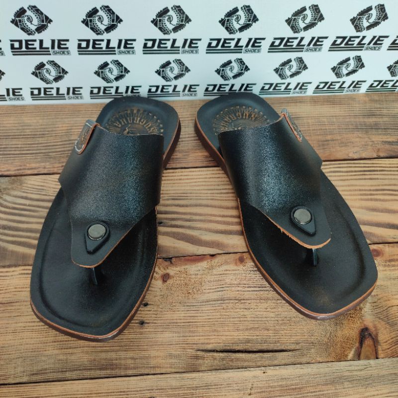 Sandal jepit pria kulit asli original terbaru berkualitas