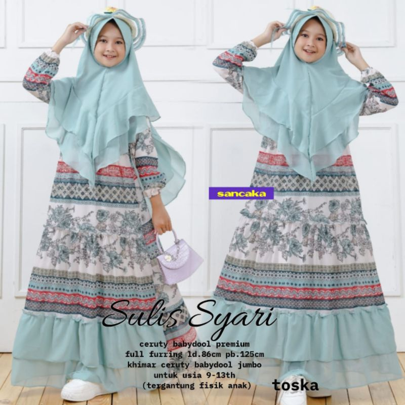 FASHION MUSLIM KIDS SULIS SYARI TRIBAL GAMIS MUSLIM ANAK PEREMPUAN TERLARIS TERMURAH