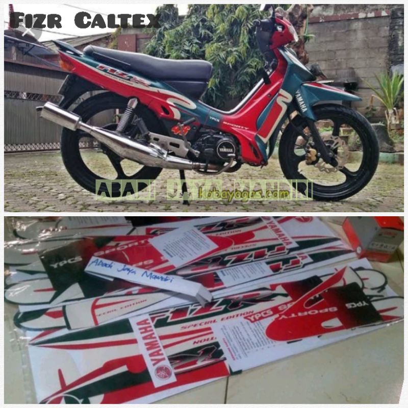 Striping Stiker Lis Yamaha Fizr F1zr Caltex Kaltek Kaltex Hijau 2000 Asli Yamaha Full Set