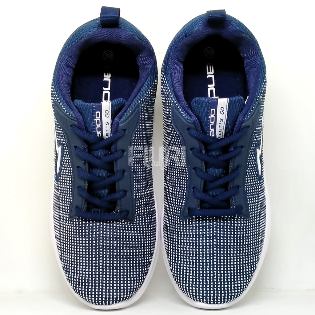 FIURI - Ando Original - XANDER 39-43 Navy - Sepatu Kets Pria - Sepatu Sneakers Pria - Sepatu Olahraga Sport Pria - Sepatu Casual - Sepatu Jogging Lari Fitness Gym Senam Pria - Sepatu Sekolah Bertali SD SMP SMA - Fiuri