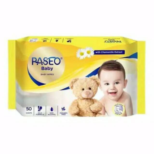 TISSUE BASAH PASEO BABY WIPES 50'S