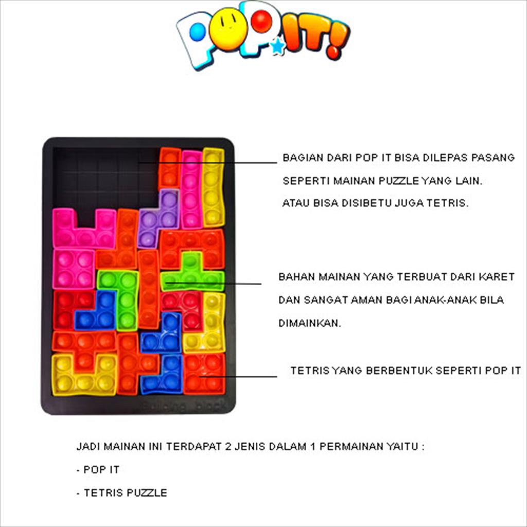 (BISA COD) Mainan Anak puzzle Pop It Tetris/  Mainan pusel Building Block Pop it MU10 JS / MAINAN ANAK POP IT TETRIS / MAINAN BUILDING BLOCK POP IT DADU POPIT TEST IQ ASAH OTAK KECERDASAN ANAK