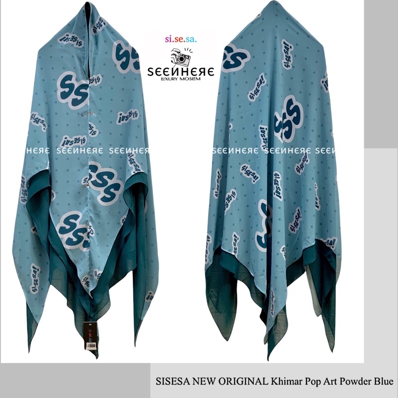 SISESA NEW ORIGINAL GUARANTEED - Khimar Pop Art Powder Blue