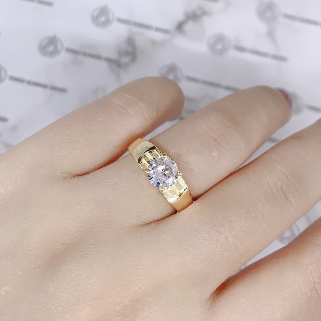 Cincin Xuping Gold Fashion Wanita Motif Lengkung Permata Satu Perhiasan Wanita *20