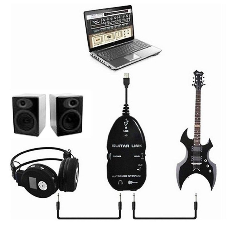 USB Guitar Link Cable Kabel Link Gitar Soundcard Gitar USB Recording