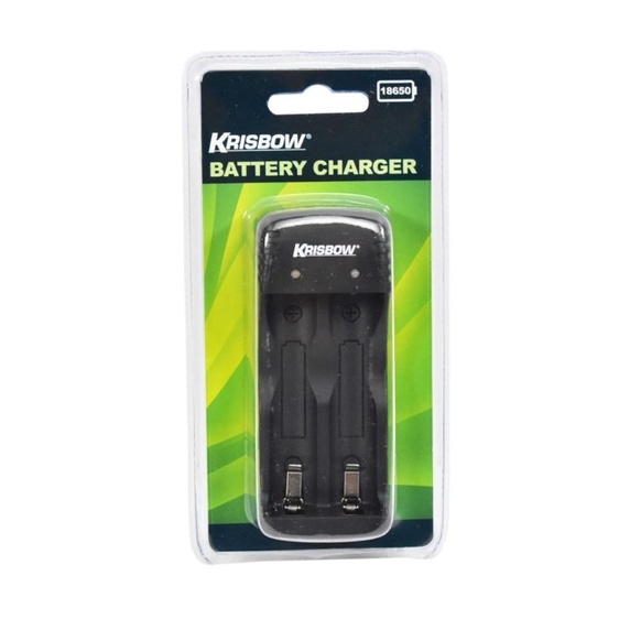 Krisbow Charger USB Baterai 18650 2 Slot 5V