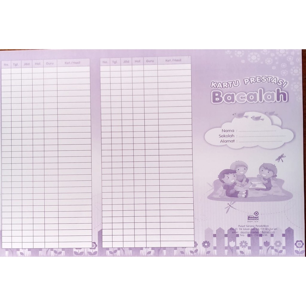 

Kartu Prestasi Bacalah Warna Biru (Isi 10 Lembar)