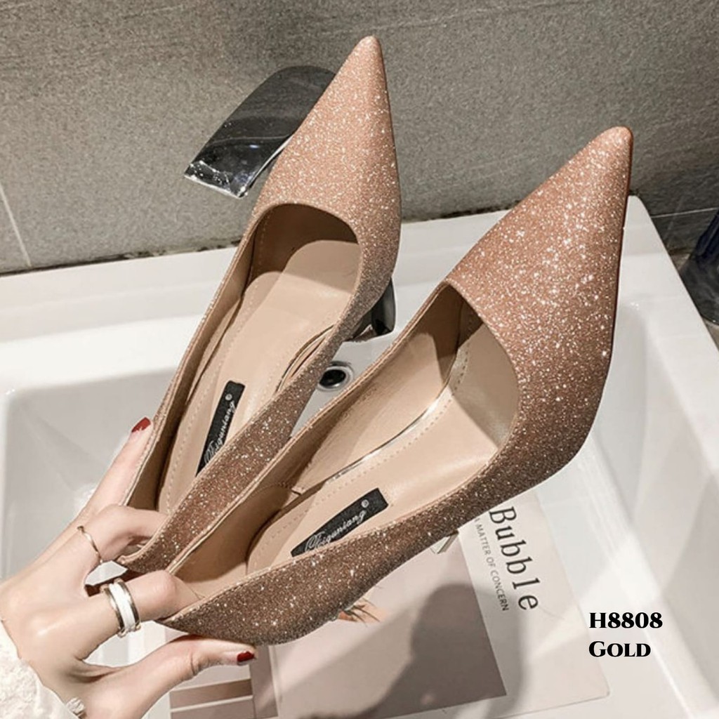 RESTOCK WYN SEPATU HEELS STILETTO DIAMOND KOREA H8808