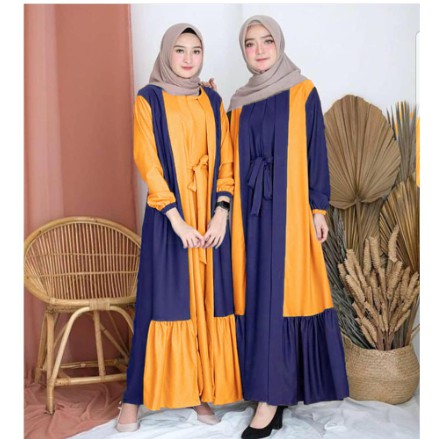 NISA SABYAN Gamis Modern Busana Muslim Wanita Terbaru AUDREY Ori LTS B9T2 Polos Benhur MOSCREPE