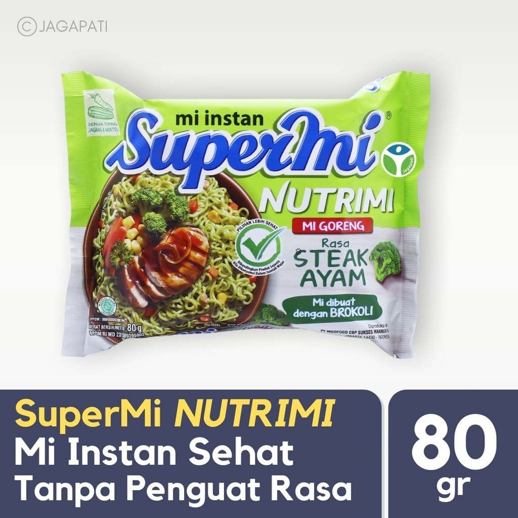 Nutrimi - Mie Instan Non - MSG - Brokoli & Steak Ayam - Tanpa Pengawet