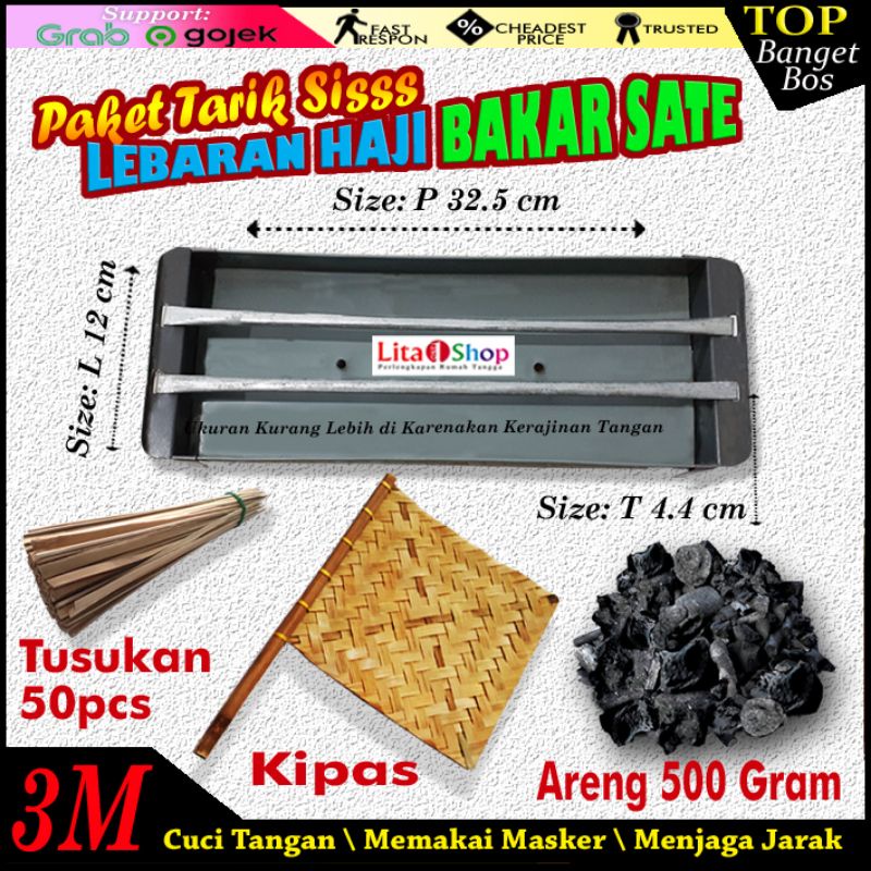 Paket Bakaran Sate/Panggangan Sate/Kipas Bambu/Areng