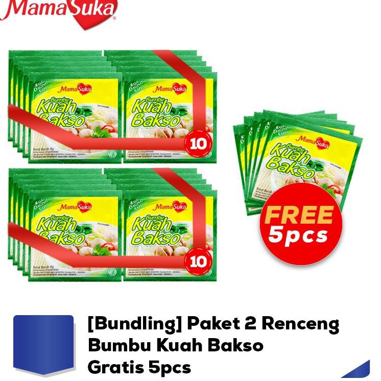 

5.5 FLASH SALE [BUNDLING] MamaSuka Kuah Bakso 8 gr 2 Renceng Gratis 5 Pcs