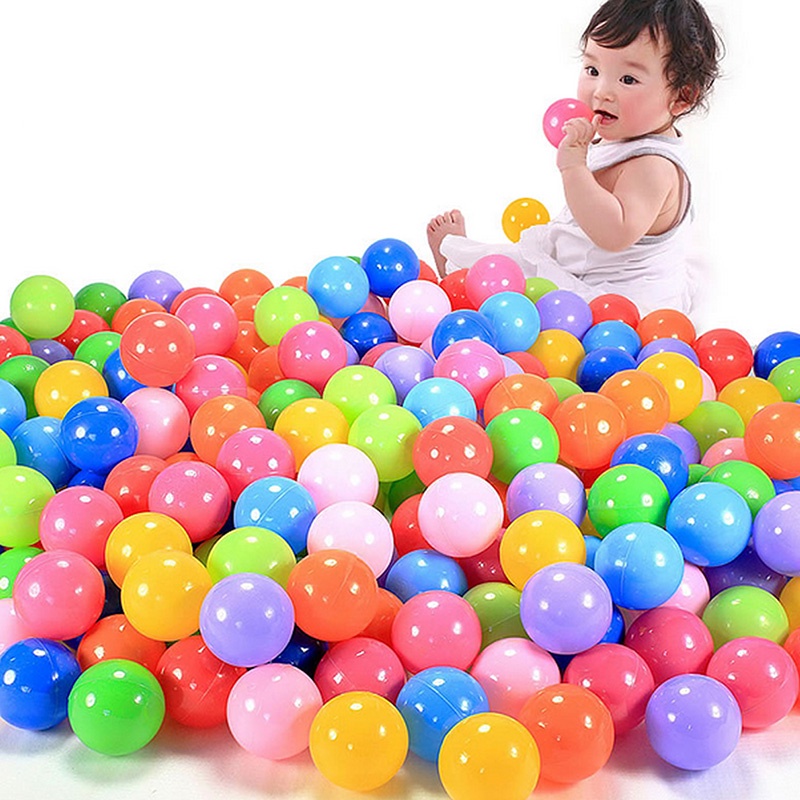 Zzz 1pc 7cm Swim Fun Colorful Plastik Lembut Ocean Secure Baby Kid Pit Mainan