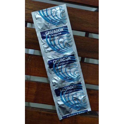 Grafadon Paracetamol 500 MG Isi 10 Kaplet  / Obat Sakit Kepala / Nyeri / Sakit Gigi / Demam