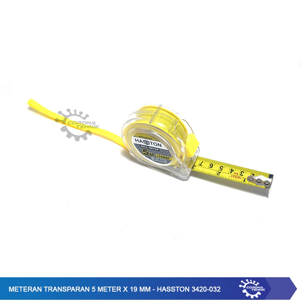 Meteran Transparan 5 Meter x 19 mm - Hasston 3420-032 - Anti Pecah !