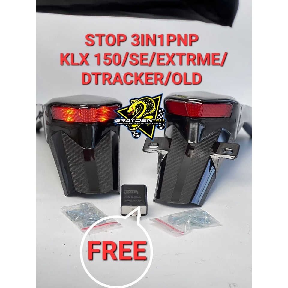 SPAKBOR BELAKANG STOP LAMP DAN SEIN KAWASAKI KLX 150 DTRACER 150 / lampu stop belakang klx 3in1