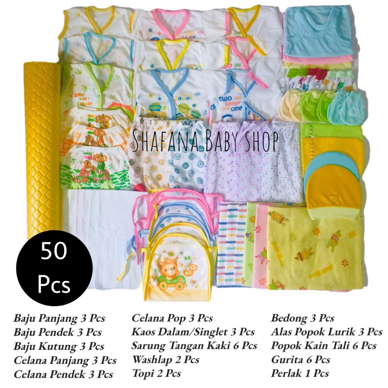 Jual PAKET 50 PCS PERLENGKAPAN BAYI NEWBORN MURAH HEMAT LENGKAP ...