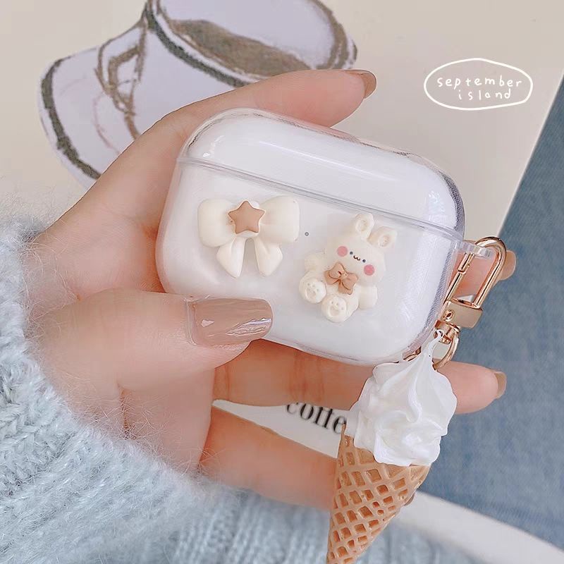 Fundas Ice Cream Lucu Kartun Soft tpu Case Kompatibel Untuk Sarung Airpods1 2 3 Pro