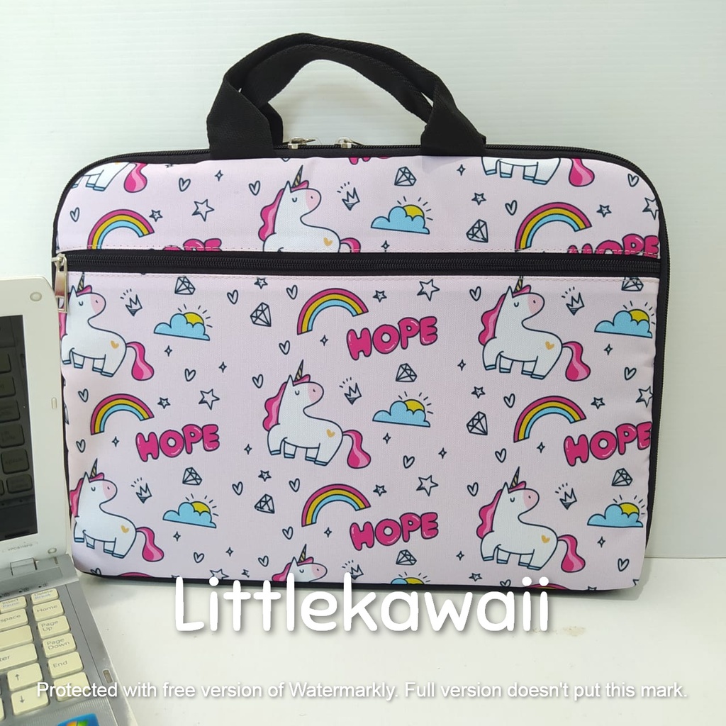 LK/Tas Laptop Case Unicorn Kantong Depan Mix 14 Inch