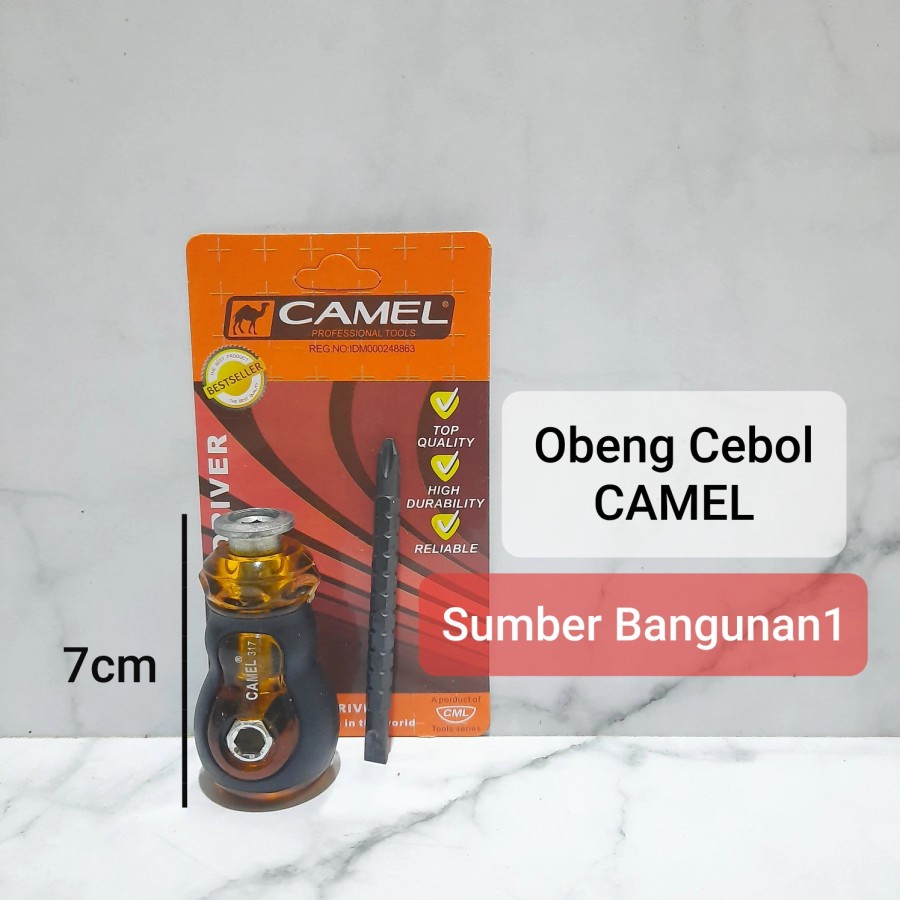 Obeng cebol camel bolak balik pendek kembang min plus
