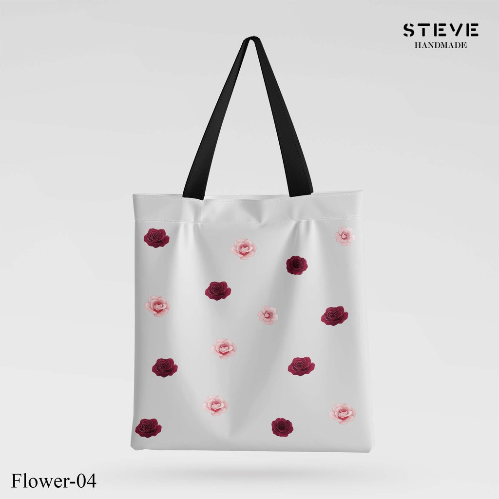 Tote Bag Kanvas TB3337 Tema Flower ( Tas Belanja Canvas Cotton Custom)