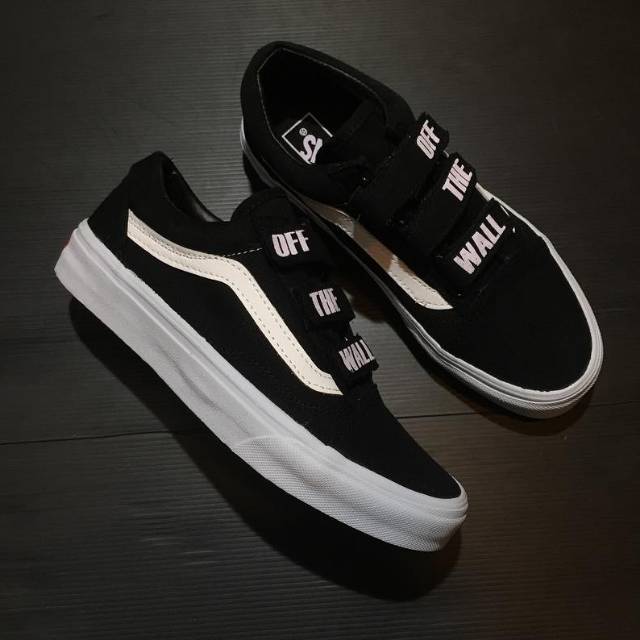Vans Oldskool Velcro Black White Waffle DT