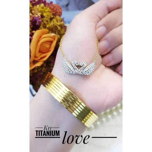 TiTanium set kalung gelang wanita t3444