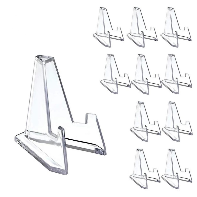 1 Piece Clear Acrylic Small Stands / Triangle Display Easel Holder  for Collectable Coin,Medal ,Badge,Post Card