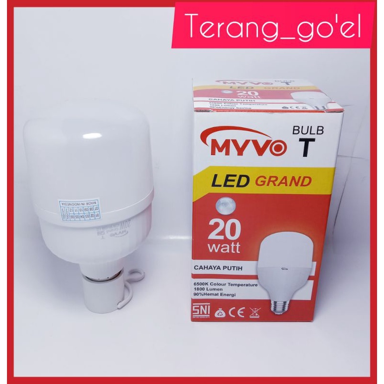 MYVO T BULB LED GREAND 20 watt //Cahaya putih //Cahaya kuning