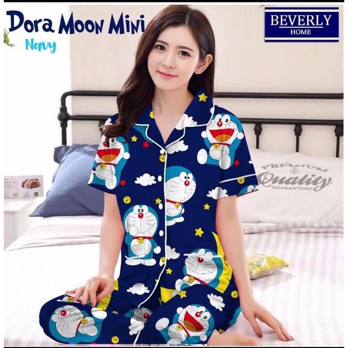 BAJU TIDUR WANITA/PIYAMA WANITA CANTIK BAHAN KATUN MOTIF PALM LEAF CP/PP