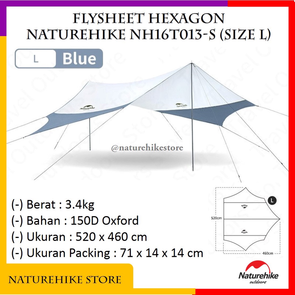 Flysheet Hexagon 520x460cm Naturehike NH16T013-S (Size L)