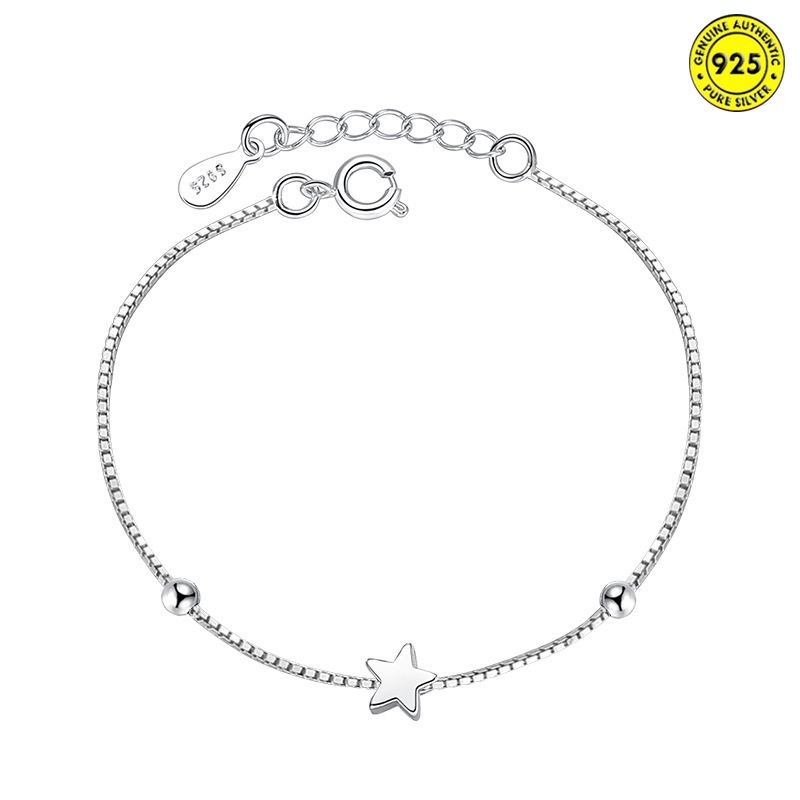 Gelang Tangan Rantai Sterling Silver 925 Motif Geometri Hollow Elegan Retro Untuk Wanita