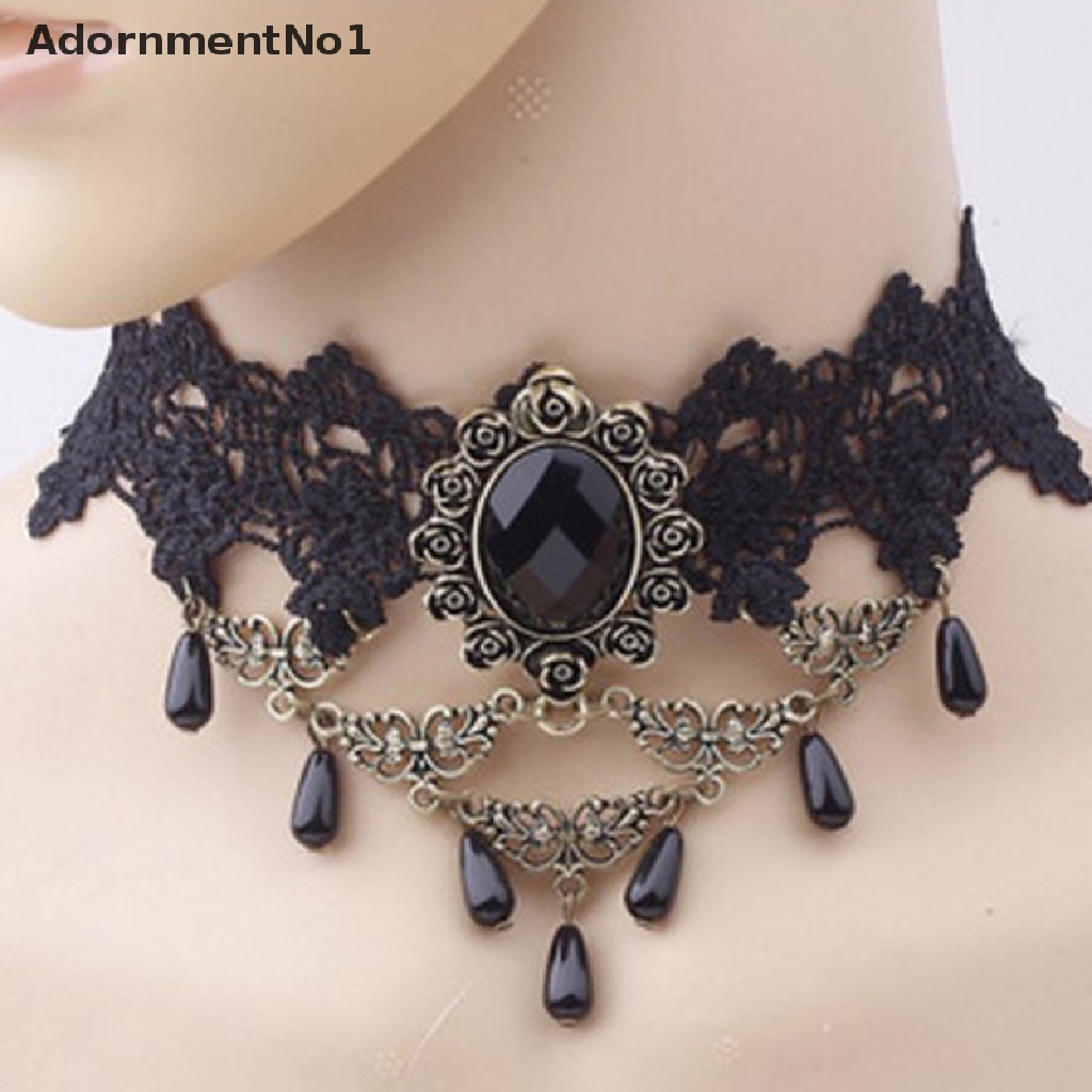 (AdornmentNo1) 1pc Kalung Choker + Liontin Gaya Vintage / Gothic Untuk Wanita