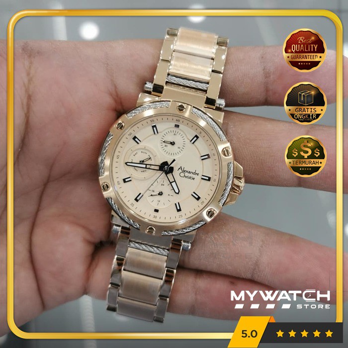 Jam Tangan Alexander Christie Wanita AC 6561 Alexandre AC6561 Original Rosegold