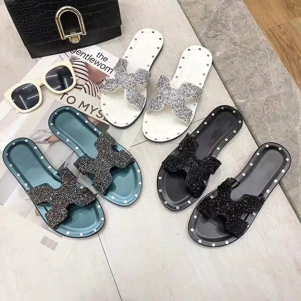 Sandal Wanita SP17 Motif Manik-Manik Fashion Korea Import Real Pict AccFashionMurah