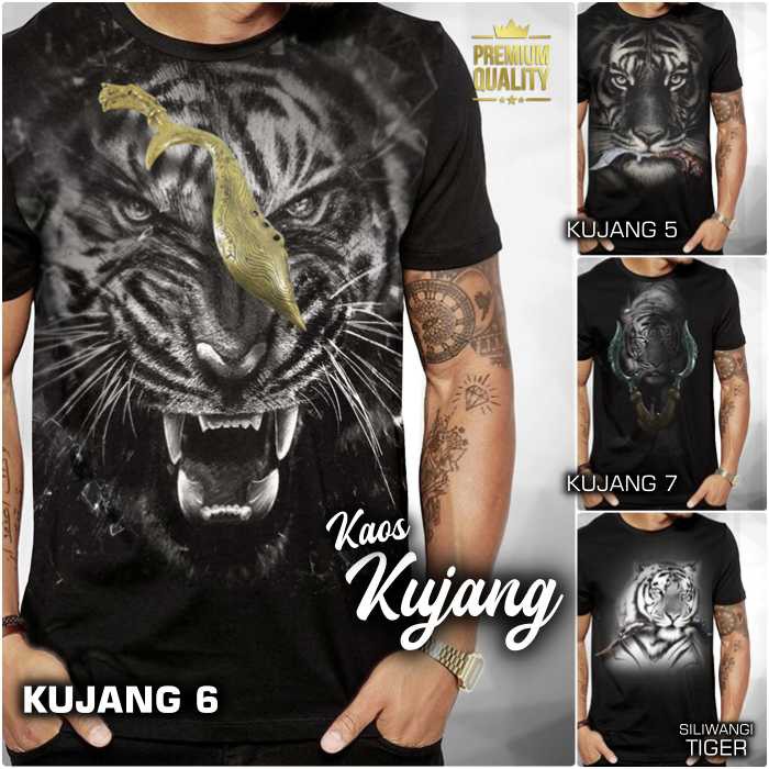 KAOS KUJANG HARIMAU SILIWANGI Baju Kaos Gambar Kujang Maung Bodas Harimau Putih SUNDA Etnik DISTRO