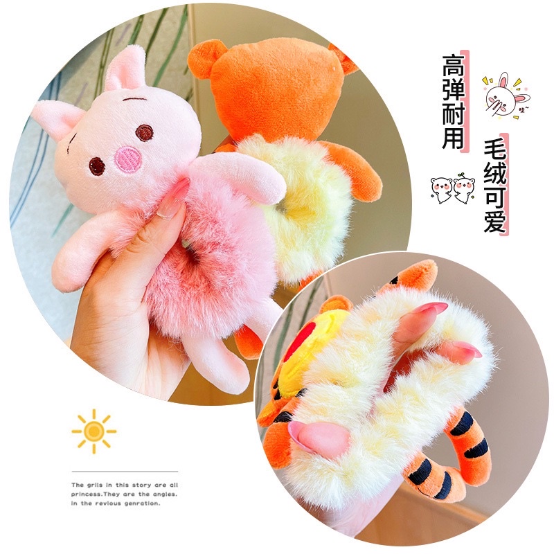 IKAT RAMBUT BEAR RABBIT SCRUNCHY / IKAT RAMBUT KOREA ANAK KECIL BONEKA BERUANG KELINCI / SCRUNCHIEKARET RAMBUT/KUNCIR BULU BONEKA HELLO KITTY KAKI TANGAN IKAT RAMBUT DONAT