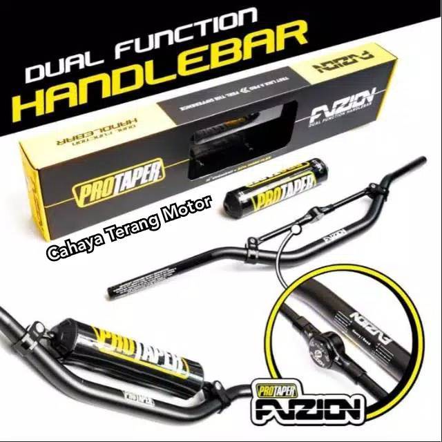 STANG PROTAPER FUZION BLACK BAHAN TEBAL + BUSA UNIVERSAL TRAIL KLX CRF NMAX PCX CB TIGER XRIDE ORI