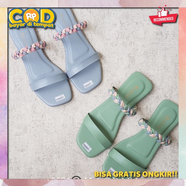 Sndl Remaja Kekinian Sendal Perempuan Slip Sandal Teplek Wanita Kondangan Sdl Cewek Murah Sandal Wan