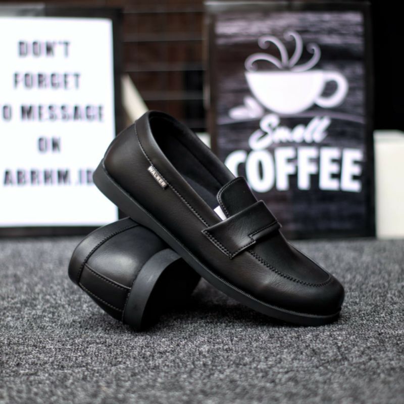 bungkusuku kevin - Sepatu Pantofel Pria Hitam Kerja Formal Kantoran Kulit PU