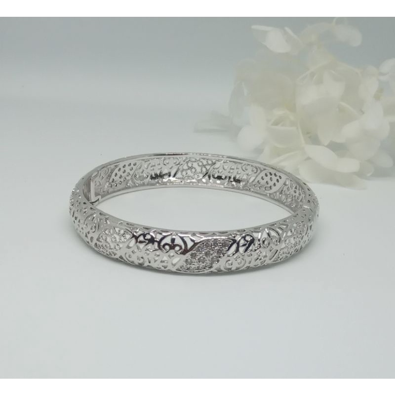 Xuping Gelang Bangle Silver Mata Ukir