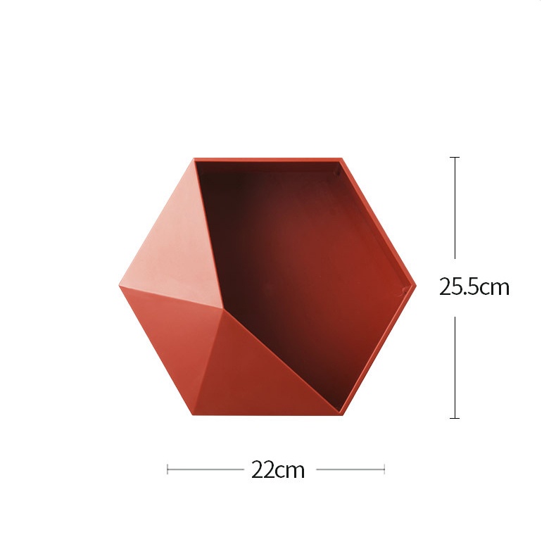 BRGUNIK Rak Penyimpanan Bentuk Hexagon Multifungsi Untuk Dekorasi Rumah / Kantor / Kamar Mandi R353