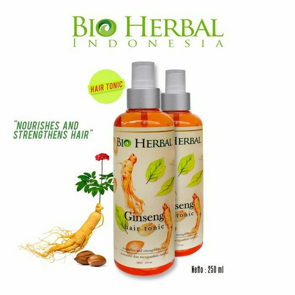 BPOM Paket Bio Herbal Ginseng Hair Tonic &amp; Shampoo Ori Ginseng Penumbuh Penebal Mengatasi Rontok Rambut