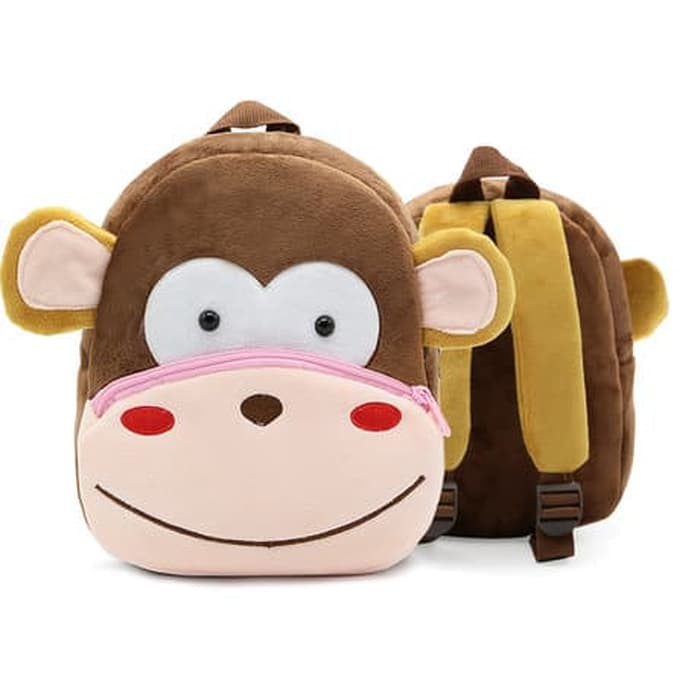 Tas sekolah anak karakter hewan MONYET bahan premium BG38