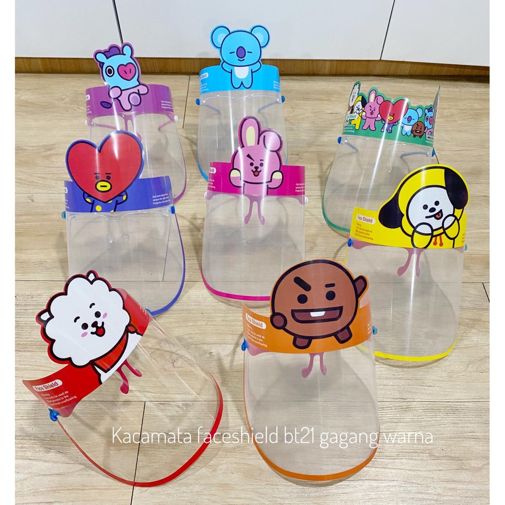 FACE SHIELD KACAMATA KARAKTER BTS BT21 KPOP