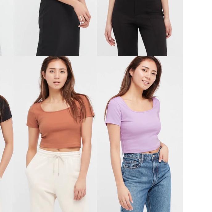 Uniqlo Square Neck Ribbed Basic Top